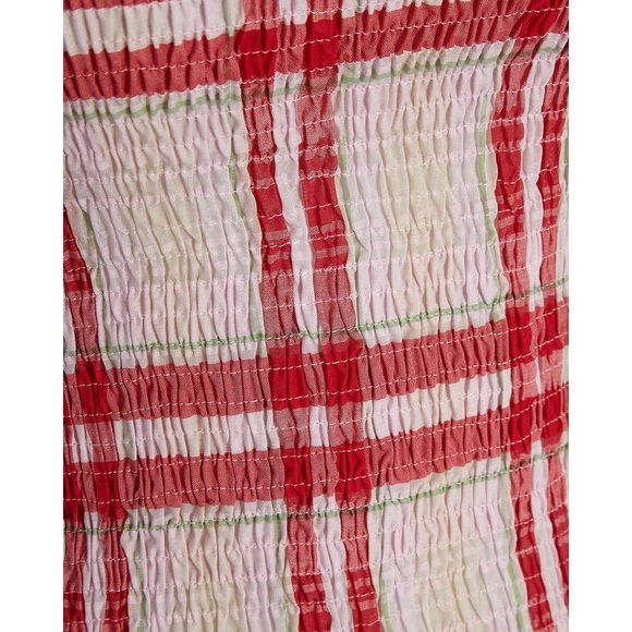 GANNI Seersucker Check Smock Top - Picture 6 of 7